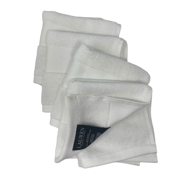 Lauren Ralph Lauren Wescott Wash cloths set of 4 Sailcloth White NWT - Picture 1 of 5